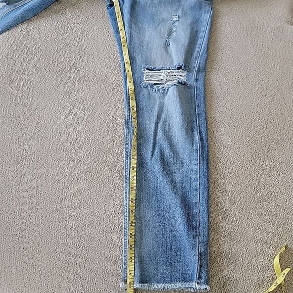 Anthropologie Avec Les Filles Straight Leg Distressed High Rise Jeans - Size 26 - Picture 8 of 14